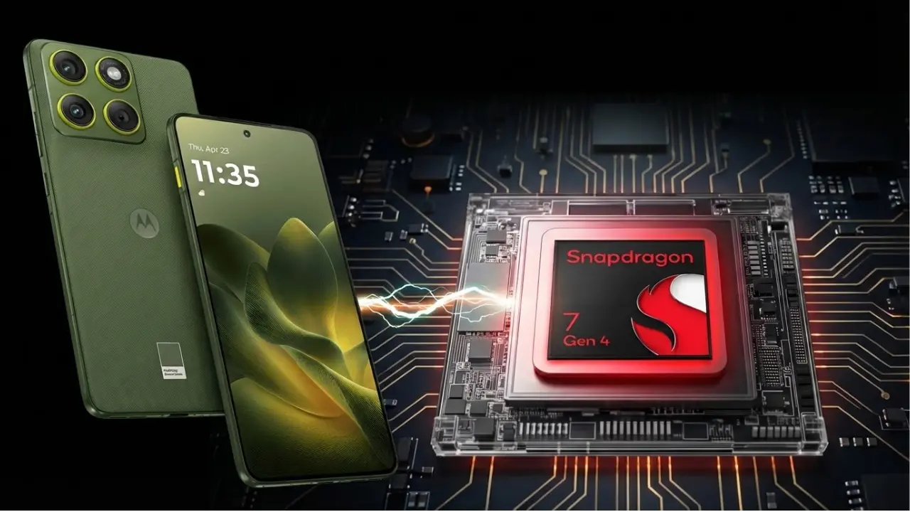 Motorola Edge 70 highlighting its ultra-slim 5.99mm aircraft-grade aluminum frame